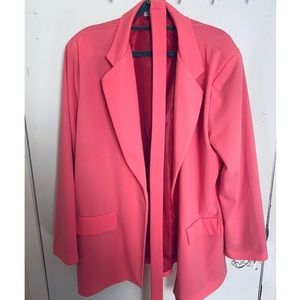 Bright Pink Waist Tie Blazer